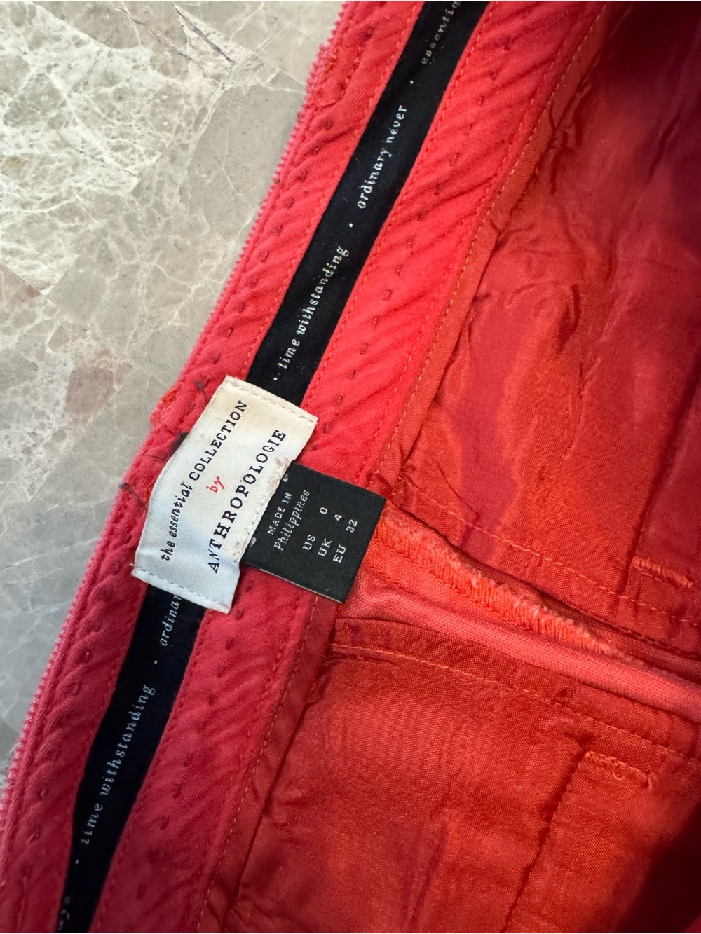 Anthropologie Womens Pants Essential Collection Corduroy Pink/Rose size 0 - Picture 7 of 13